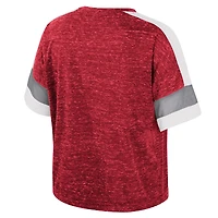 T-shirt à col rond et blocs de couleurs pour femme Colosseum Crimson Alabama Tide