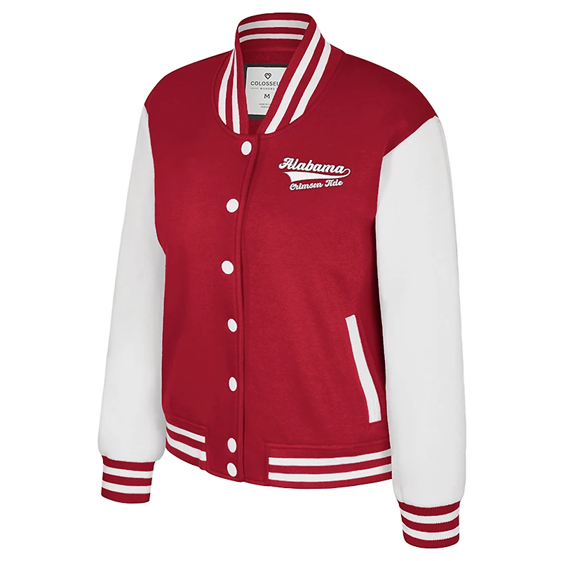 Veste polaire à boutons-pression Colosseum Crimson Alabama Tide French Baguette pour femme