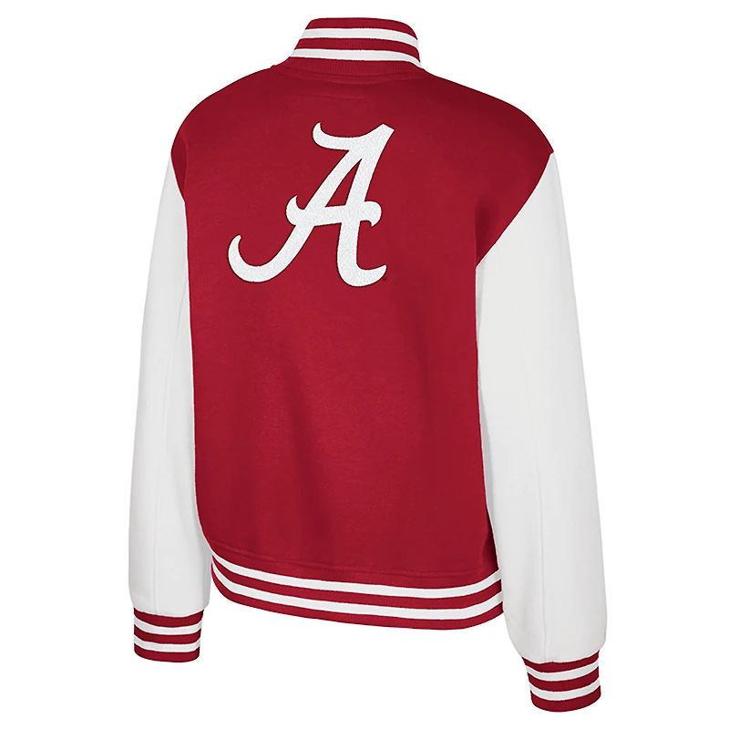Women's Colosseum Crimson Alabama Tide French Baguette Full Snap Fleece Jacket