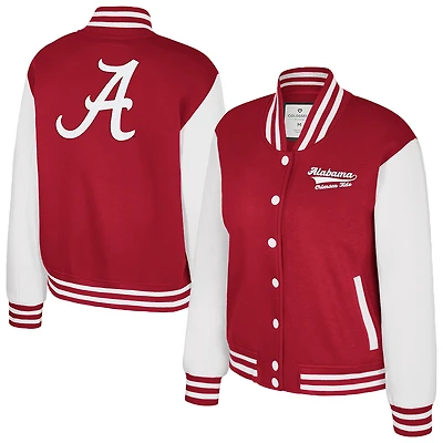 Women's Colosseum Crimson Alabama Tide French Baguette Full Snap Fleece Jacket