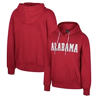 Women's Colosseum Crimson Alabama Tide Reflection Rhinestone Drawcord Pullover Hoodie
