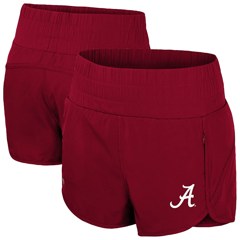 Short taille haute à smocks Alabama Crimson Tide Stop By pour femme Colosseum