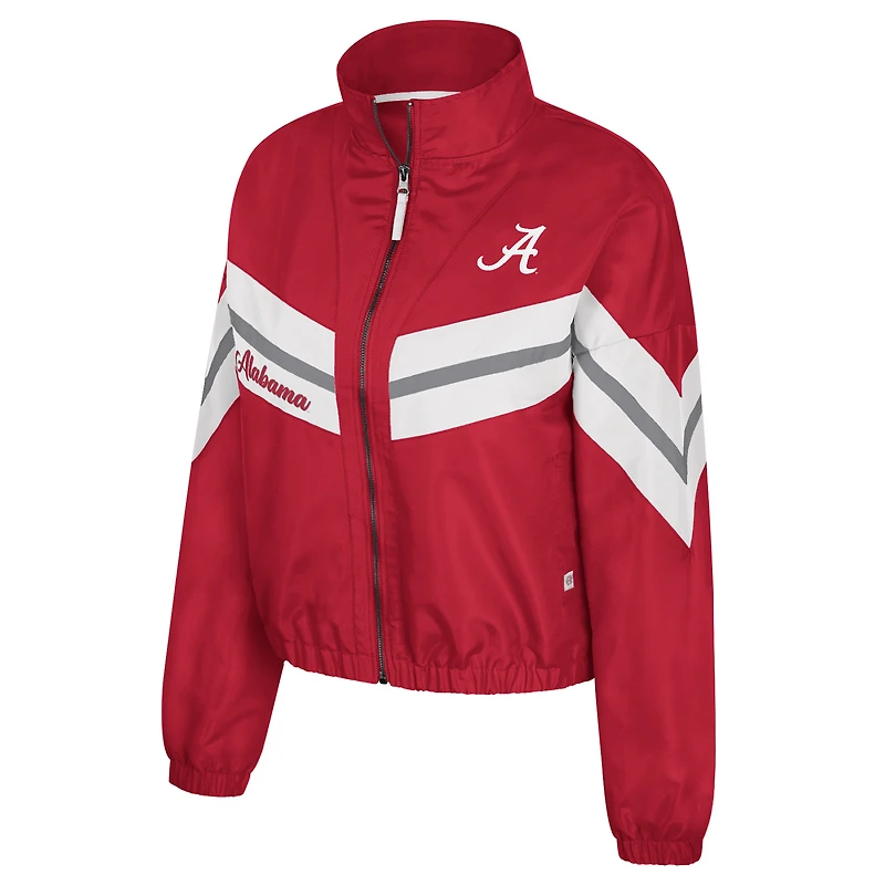 Coupe-vent zippé Colosseum Crimson Alabama Tide Thin Ice pour femme