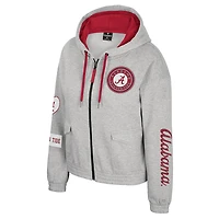 Veste à capuche zippée Alfie pour femme, gris Colosseum, Alabama Crimson Tide