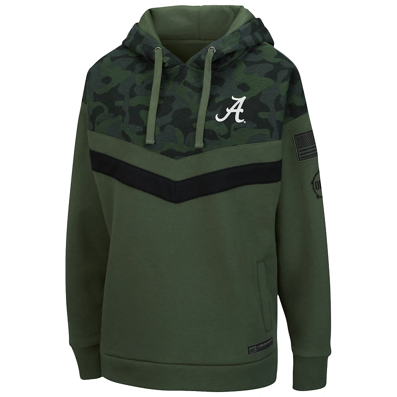 Colosseum Olive/Camo Alabama Crimson Tide OHT Military Appreciation Extraction Chevron Sweat à capuche pour femme