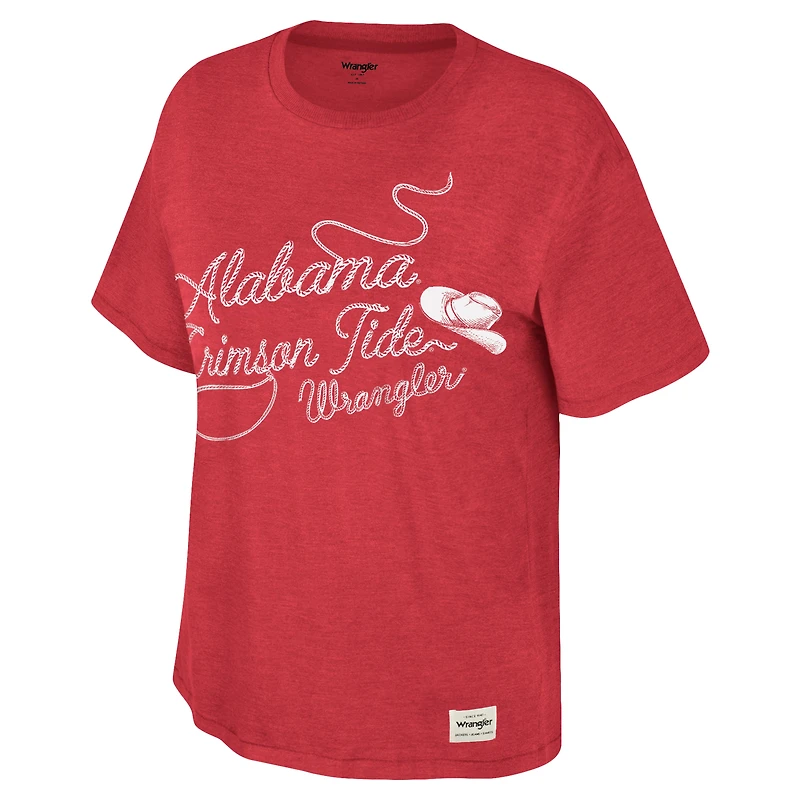 Women's Colosseum x Wrangler Crimson Alabama Tide Lasso Oversized T-Shirt