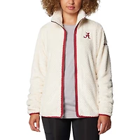 Veste zippée en sherpa Columbia White Alabama Crimson Tide Fireside II pour femme