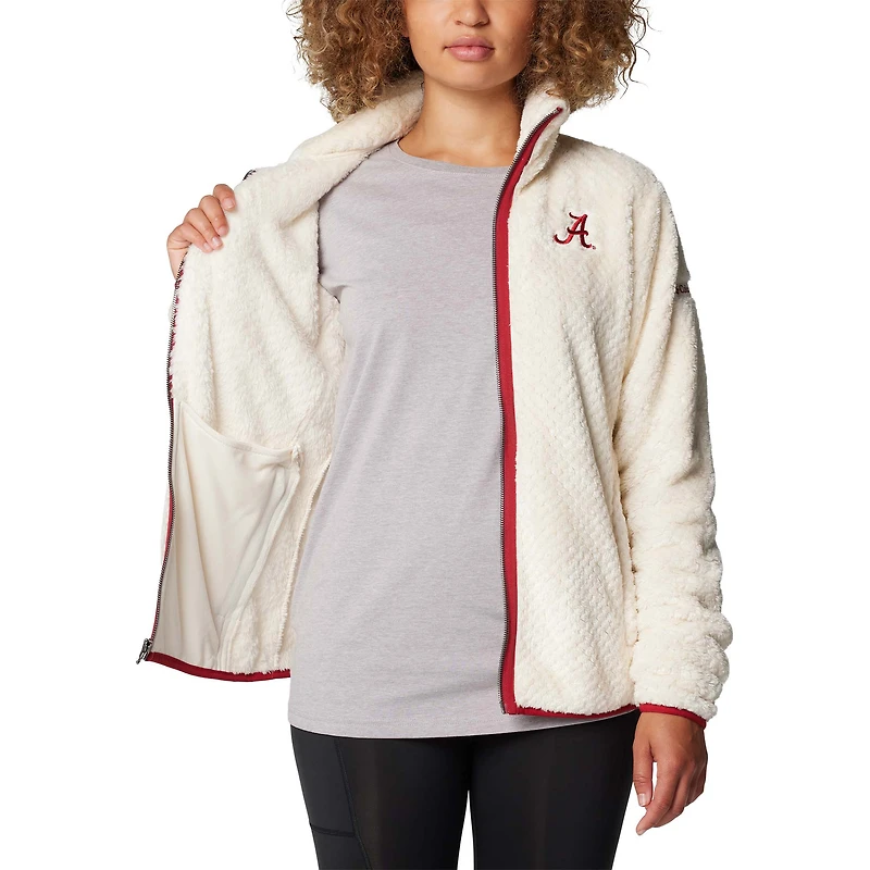 Veste zippée en sherpa Columbia White Alabama Crimson Tide Fireside II pour femme