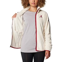 Veste zippée en sherpa Columbia White Alabama Crimson Tide Fireside II pour femme
