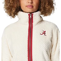 Veste zippée en sherpa Columbia White Alabama Crimson Tide Fireside II pour femme
