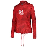 Women's Columbia  Crimson Alabama Tide Summerdry Printed Long Sleeve Hoodie T-Shirt