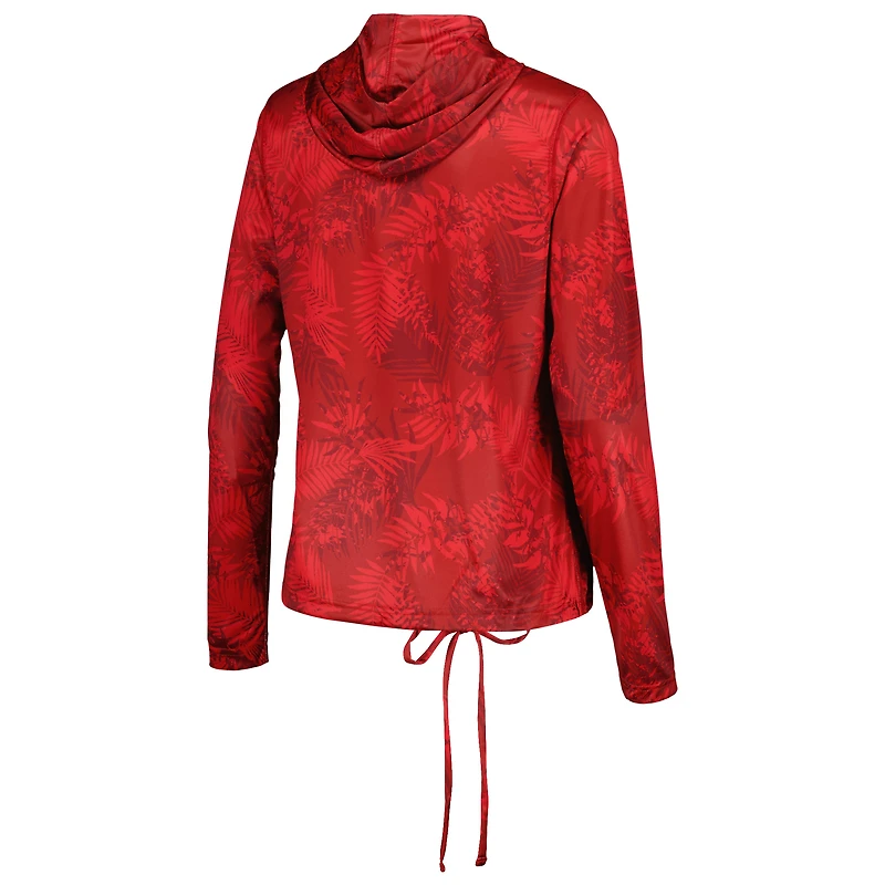 Women's Columbia  Crimson Alabama Tide Summerdry Printed Long Sleeve Hoodie T-Shirt