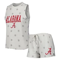 Concepts Sport Cream Alabama Crimson Tide Agenda Stars Ensemble de nuit avec débardeur et short