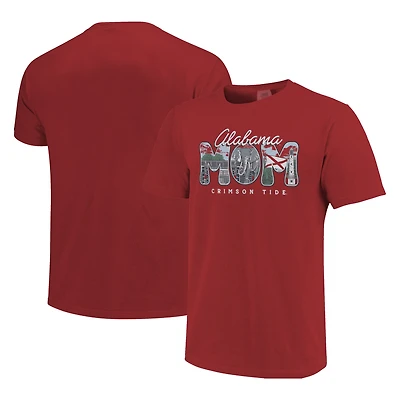 Women's Crimson Alabama Tide Comfort Colors Campus Drawing Mom T-Shirt