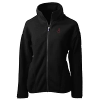 Veste polaire zippée intégrale en sherpa écologique pour femme Cutter & Buck Black Alabama Crimson Tide Alumni Cascade