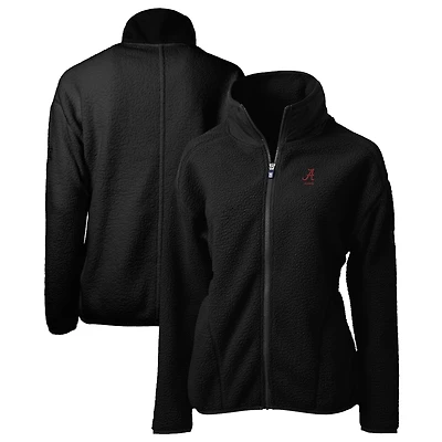 Veste polaire zippée intégrale en sherpa écologique pour femme Cutter & Buck Black Alabama Crimson Tide Alumni Cascade