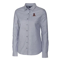 Women's Cutter & Buck Charcoal Alabama Crimson Tide Oxford Stretch Long Sleeve Button-Up Shirt