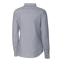 Women's Cutter & Buck Charcoal Alabama Crimson Tide Oxford Stretch Long Sleeve Button-Up Shirt