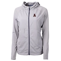 Women's Cutter & Buck Gray Alabama Crimson Tide Adapt Eco Knit Hybrid Recycled Full-Zip Hoodie