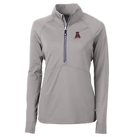 Pull-over à demi-zip Cutter & Buck Gray Alabama Crimson Tide pour femme, en maille écologique extensible recyclée.