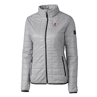 Women's Cutter & Buck  Gray Alabama Crimson Tide Alumni Rainier PrimaLoft Eco Insulated Full-Zip Puffer Jacket