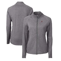 Veste zippée intégrale recyclée en tricot écologique Adapt Alabama Crimson Tide pour femme, Cutter & Buck Heather Black