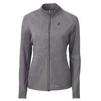 Veste zippée intégrale recyclée en tricot écologique Adapt Alabama Crimson Tide pour femme, Cutter & Buck Heather Black