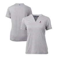 Women's Cutter & Buck  Heather Gray Alabama Crimson Tide Alumni DryTec Forge Stretch V-Neck Blade Top
