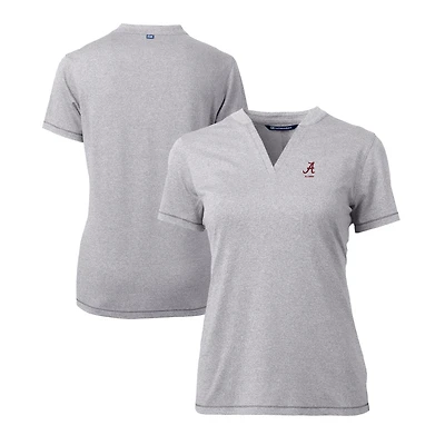 Women's Cutter & Buck  Heather Gray Alabama Crimson Tide Alumni DryTec Forge Stretch V-Neck Blade Top