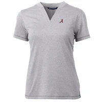 Women's Cutter & Buck Heather Gray Alabama Crimson Tide Forge Blade V-Neck Top