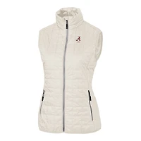 Gilet matelassé isolant entièrement zippé pour femme Cutter & Buck Oatmeal Alabama Crimson Tide Alumni Rainier PrimaLoft Eco