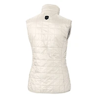 Gilet matelassé isolant entièrement zippé pour femme Cutter & Buck Oatmeal Alabama Crimson Tide Alumni Rainier PrimaLoft Eco