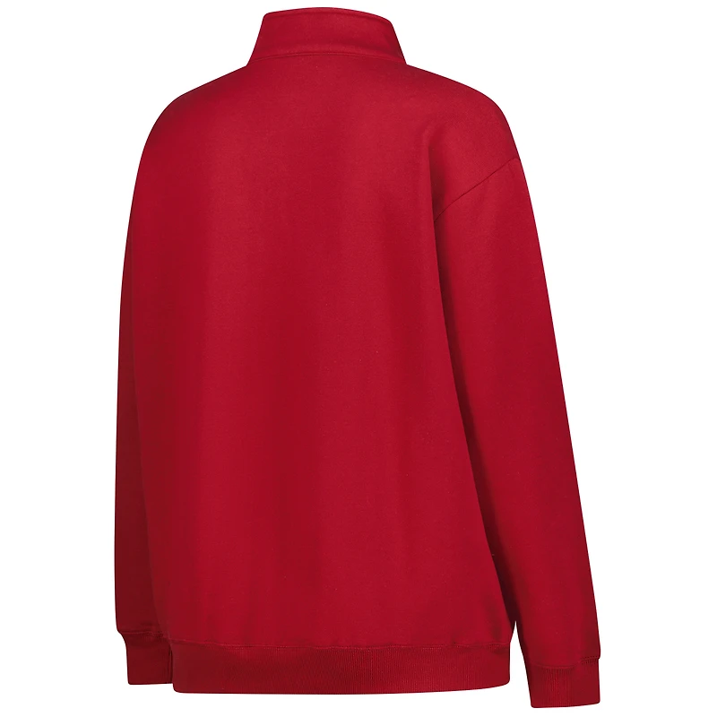 Women's Fanatics Crimson/Gray Alabama Crimson Tide Plus Quarter-Zip Pullover