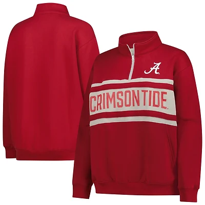 Pull zippé grande taille Alabama Crimson Tide pour femme, couleur cramoisie/gris, Fanatics