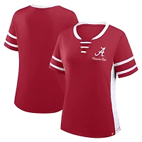 T-shirt à lacets pour femme Fanatics Crimson Tide Alabama Be Fearless Athena, cramoisi/blanc