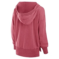 Women's Fanatics  Crimson Alabama Tide Initiative Snow Wash French Terry V-Neck Pullover Hoodie
