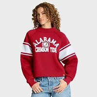 Women's Fanatics Crimson Alabama Tide Oversized Hometown Premium Punt Coverage Raglan Pullover Sweatshirt