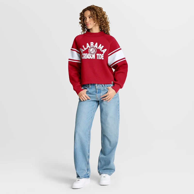 Sweat-shirt surdimensionné à manches raglan pour femme Fanatics Crimson Alabama Tide Hometown Premium Punt Coverage