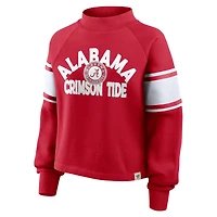 Women's Fanatics Crimson Alabama Tide Oversized Hometown Premium Punt Coverage Raglan Pullover Sweatshirt