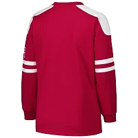 Women's Fanatics Crimson Alabama Tide Plus Contrast Sleeve Fleece Pullover Sweatshirt