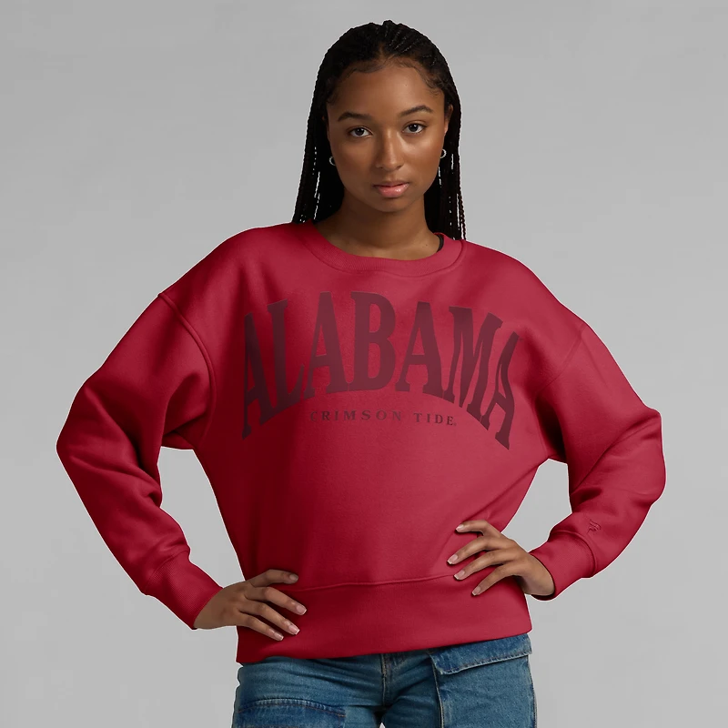 Women's Fanatics Crimson Alabama Tide Supersoft Flow Fleece Pullover Sweatshirt