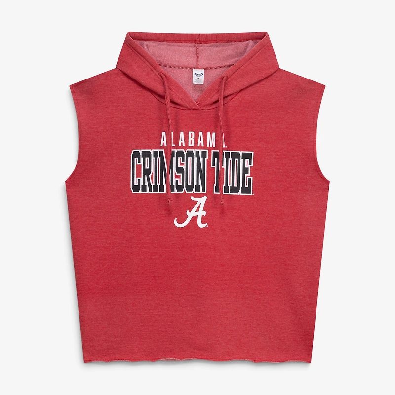 Women's Fanatics Heather Crimson Alabama Tide Plus Shorts & Sleeveless Hoodie Sleep Set