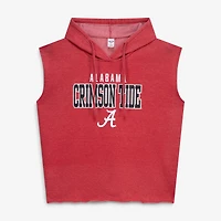 Women's Fanatics  Heather Crimson Alabama Tide Plus Shorts & Sleeveless Hoodie Sleep Set