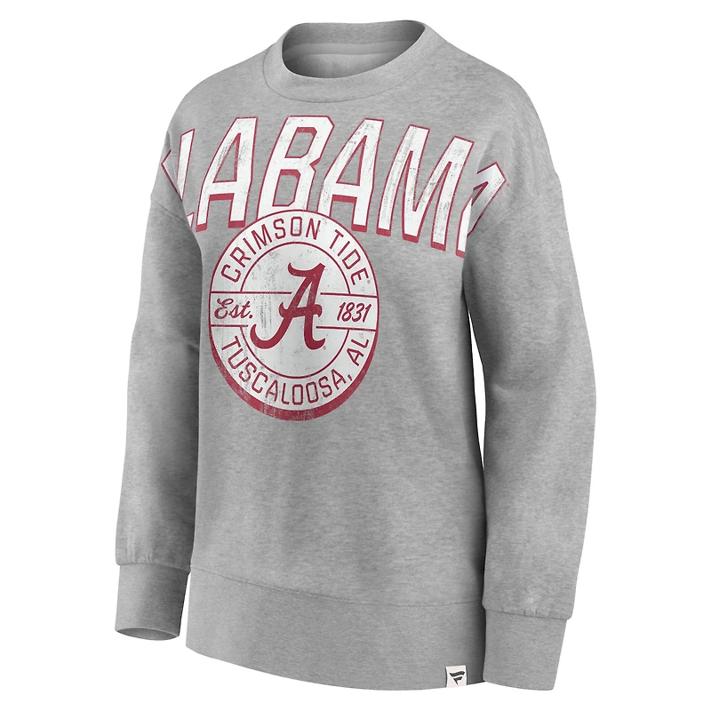 Sweat-shirt à capuche Fanatics pour femmes, gris chiné, Alabama Crimson Tide Jump Distribution