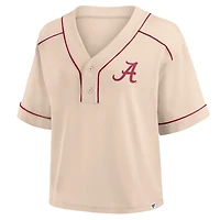 T-shirt court surdimensionné à col en V et imprimé Force dominante de l'Alabama Crimson Tide pour femme