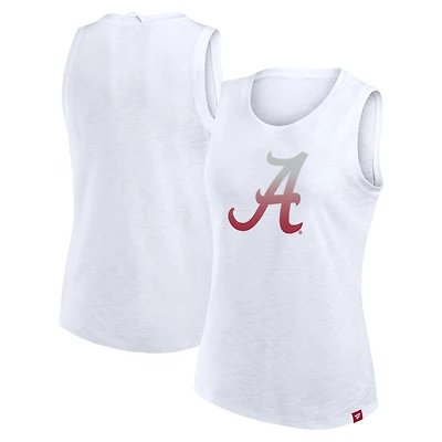 Women's Fanatics White Alabama Crimson Tide Activate Slub Tank Top