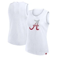 Women's Fanatics White Alabama Crimson Tide Activate Slub Tank Top