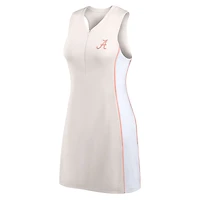Women's Fanatics White Alabama Crimson Tide Studio Boost Athletic Half-Zip Dress