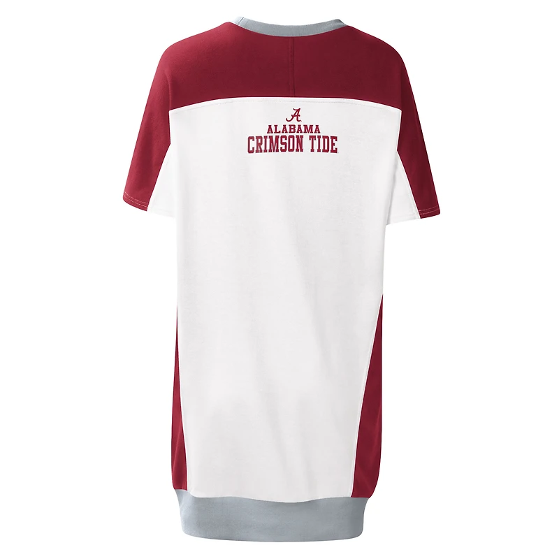 Robe t-shirt G-III 4Her by Carl Banks pour femme blanche Alabama Crimson Tide Home Run