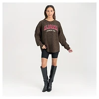 Sweat-shirt surdimensionné léopard marron Gameday Couture Alabama Crimson Tide pour femme